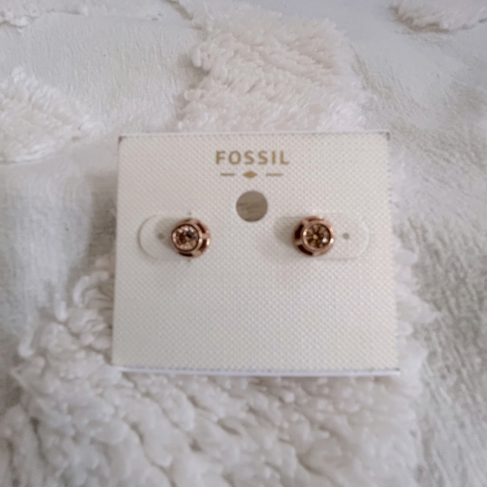 Fossil Rose Gold Stud Earrings